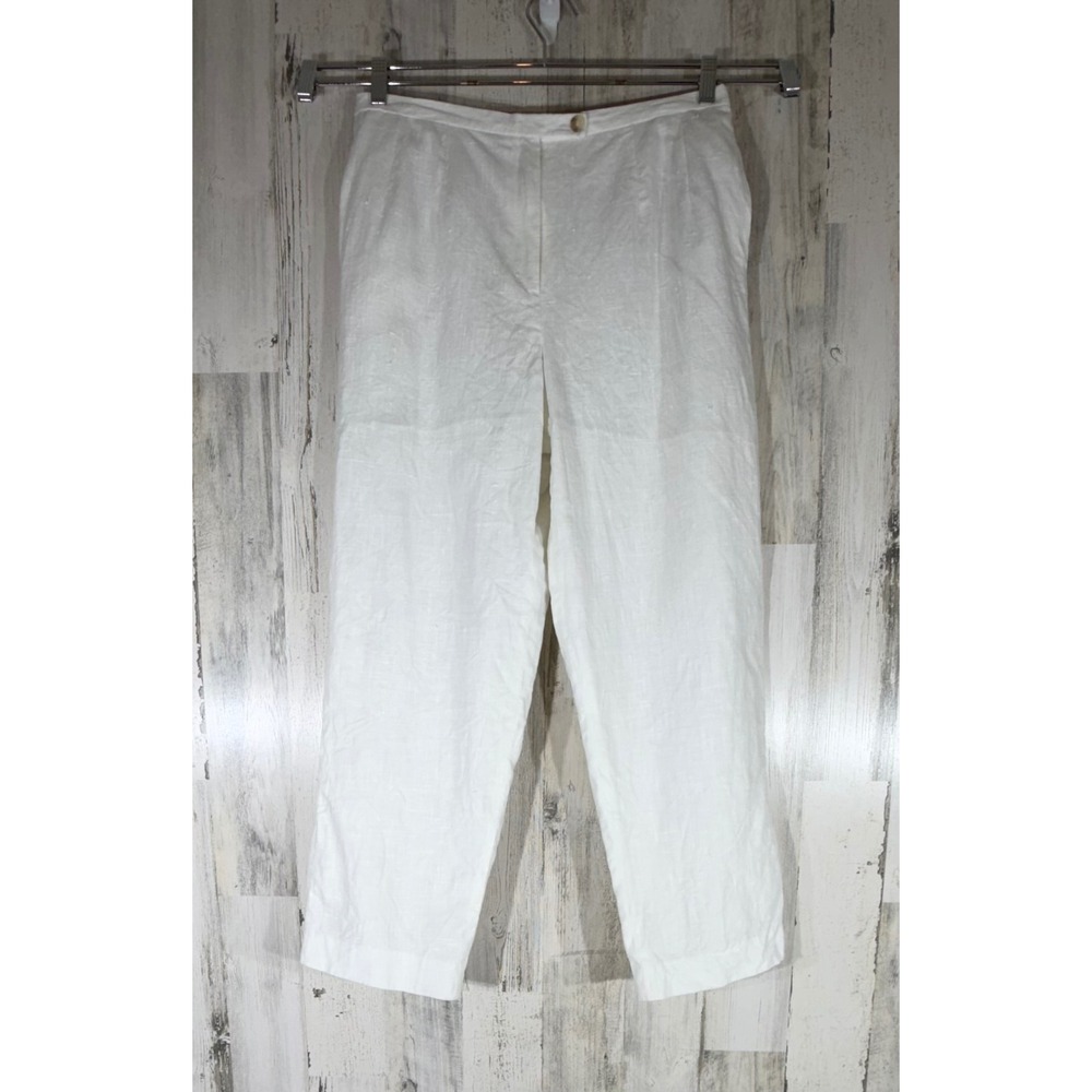 Wainwright & Spencer Linen Trousers 14 (fits 31x27) White Baggy Leg Coastal READ